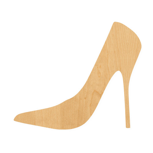 High Heel 2 Wood Cutout for Crafts, Unfinished Baltic Birch Craft Shape