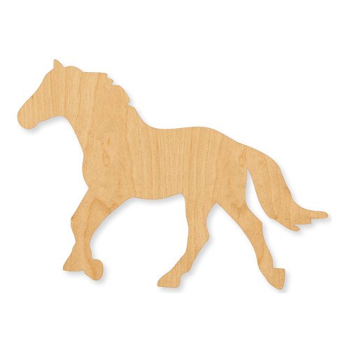 Horse 2 Wood Cutout - Unfinished Baltic Birch Craft Shape