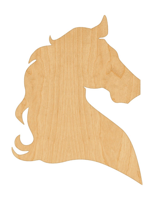 Horse Head 1 Wood Cutout Craft Blank, Unfinished Baltic Birch DIY Shape for Crafts and Decor