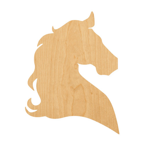 Horse Head 2 Wood Cutout for Crafts, Unfinished Baltic Birch Craft Shape