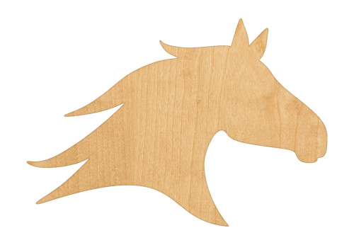 Horse Head Wood Cutout Craft Blank, Unfinished Baltic Birch DIY Shape for Crafts and Decor