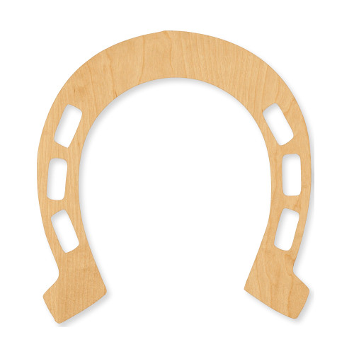 Horseshoe 3 Wood Cutout - Unfinished Baltic Birch Craft Shape