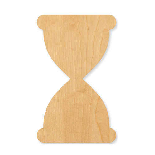Hourglass Wood Cutout - Unfinished Baltic Birch Craft Shape