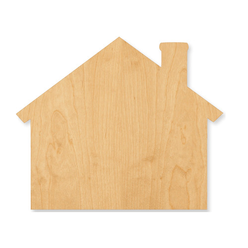 Houseoutline Wood Cutout - Unfinished Baltic Birch Craft Shape