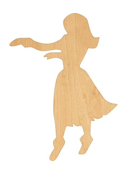 Hula Girl 2 Wood Cutout Craft Blank, Unfinished Baltic Birch DIY Shape for Crafts and Decor