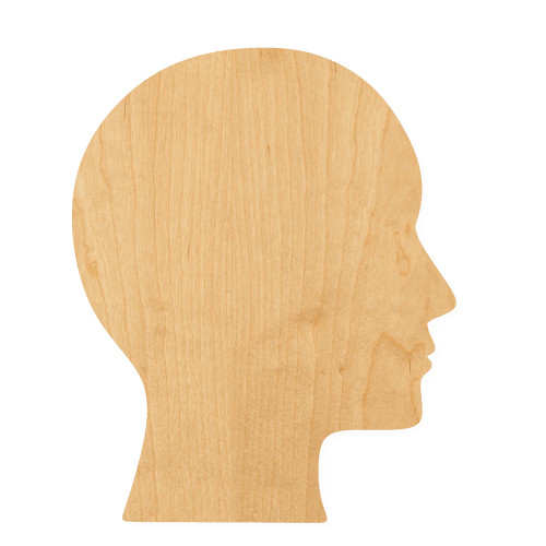 Human Head Wood Cutout for Crafts, Unfinished Baltic Birch Craft Shape