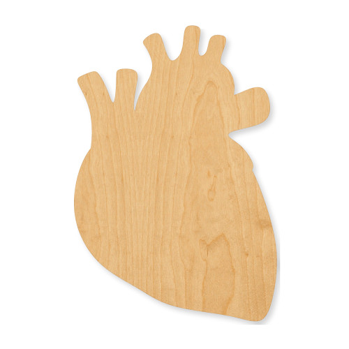 Human Heart Wood Cutout - Unfinished Baltic Birch Craft Shape