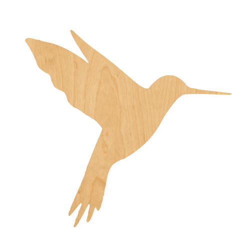 Hummingbird 2 Wood Cutout for Crafts, Unfinished Baltic Birch Craft Shape