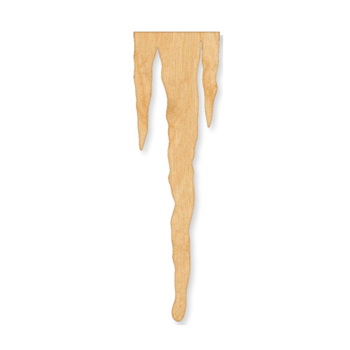 Icicle Wood Cutout - Unfinished Baltic Birch Craft Shape