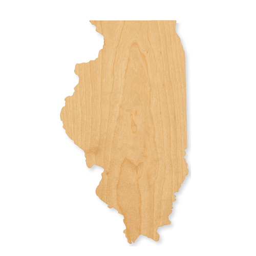 Illinois Wood Cutout - Unfinished Baltic Birch Craft Shape