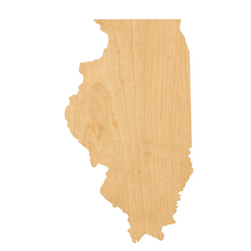 Illinois Wood Cutout for Crafts, Unfinished Baltic Birch Craft Shape