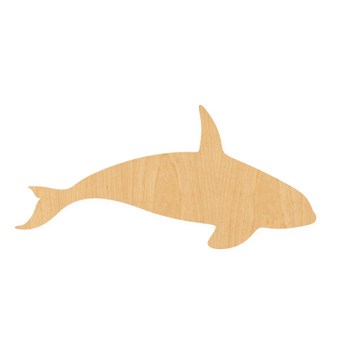 Killer Whale Wood Cutout for Crafts, Unfinished Baltic Birch Craft Shape