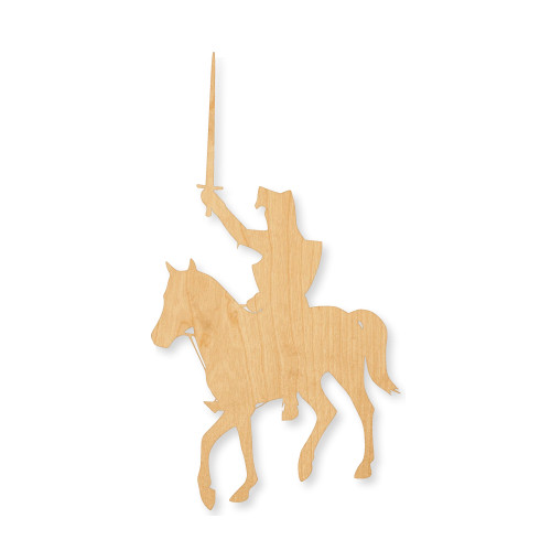 Knight On Horse 1 Wood Cutout - Unfinished Baltic Birch Craft Shape