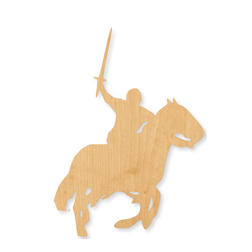 Knight On Horse 2 Wood Cutout - Unfinished Baltic Birch Craft Shape