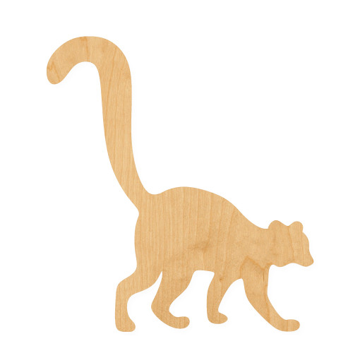 Lemur Wood Cutout for Crafts, Unfinished Baltic Birch Craft Shape