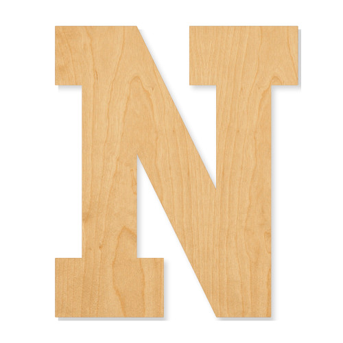 Letter N Wood Cutout - Unfinished Baltic Birch Craft Shape