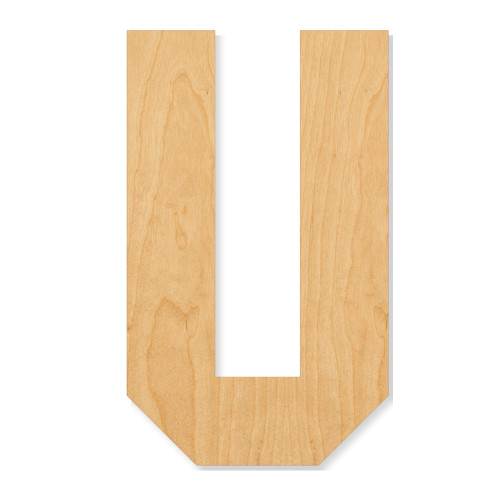 Letter U Wood Cutout - Unfinished Baltic Birch Craft Shape