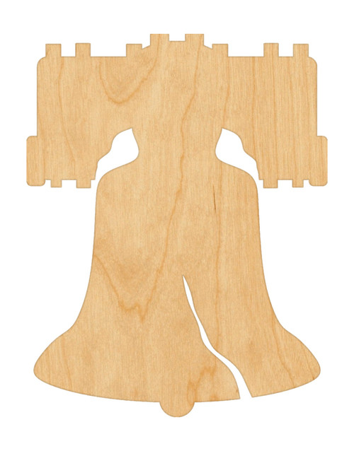 Unfinished Liberty Bell 2 Wood Cutout for Door Hangers, Seasonal Decor and Paint Parties, Baltic Birch Craft Blank