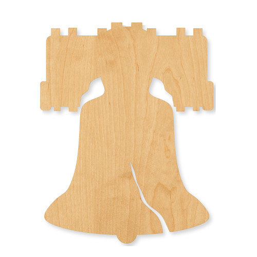 Unfinished Liberty Bell 2 Wood Cutout - Unfinished Baltic Birch Craft Shape