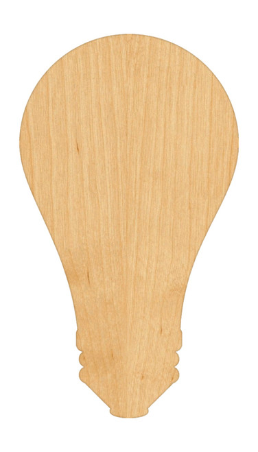 Unfinished Light Bulb Wood Cutout for Door Hangers, Seasonal Decor and Paint Parties, Baltic Birch Craft Blank