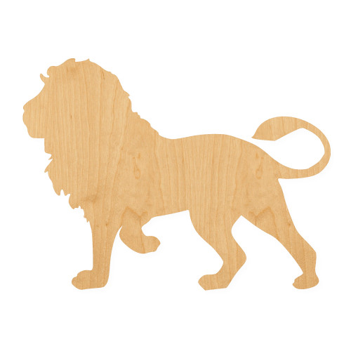 Lion 2 Wood Cutout for Crafts, Unfinished Baltic Birch Craft Shape