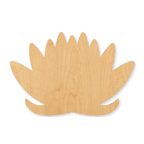 Unfinished Lotus Flower Wood Cutout - Unfinished Baltic Birch Craft Shape