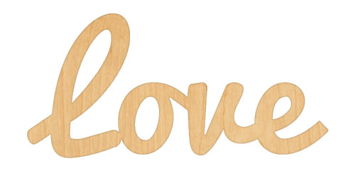Unfinished Love 2 Wood Cutout for Door Hangers, Seasonal Decor and Paint Parties, Baltic Birch Craft Blank