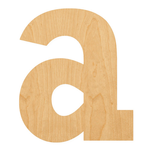 Lowercase Letter A Wood Cutout for Crafts, Unfinished Baltic Birch Craft Shape