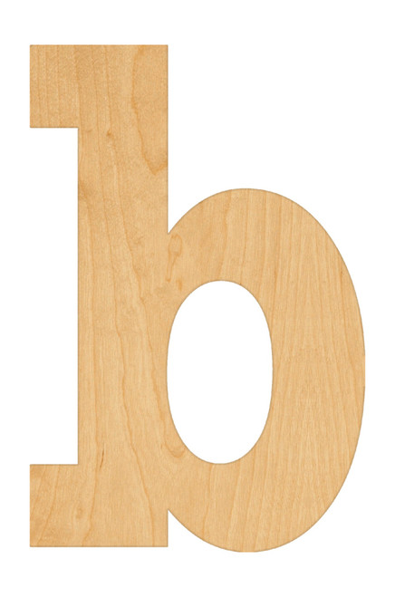 Unfinished Lowercase Letter B Wood Cutout for Door Hangers, Seasonal Decor and Paint Parties, Baltic Birch Craft Blank