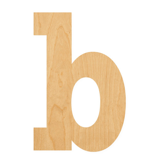 Lowercase Letter B Wood Cutout for Crafts, Unfinished Baltic Birch Craft Shape