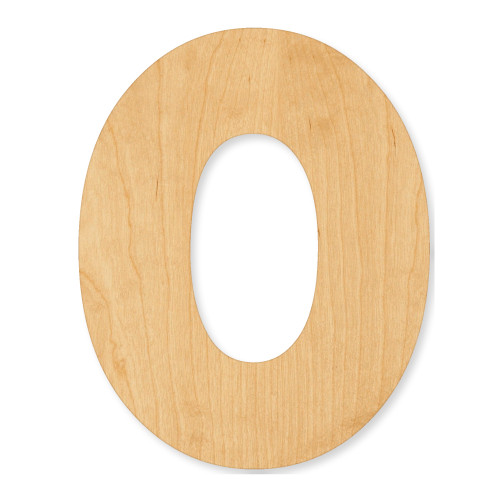 Unfinished Lowercase Letter O Wood Cutout - Unfinished Baltic Birch Craft Shape
