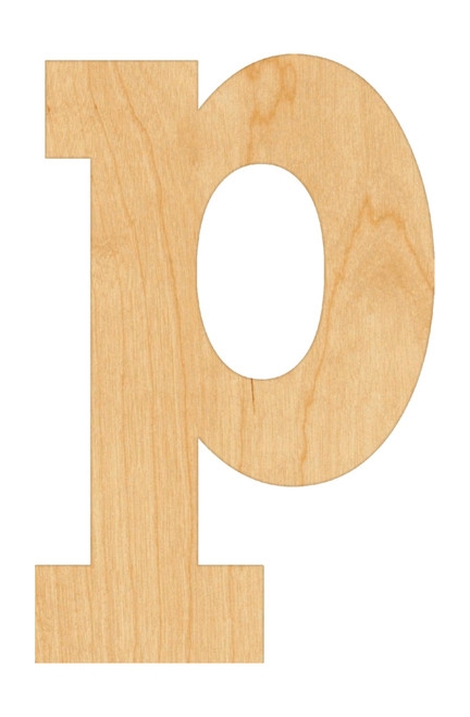 Unfinished Lowercase Letter P Wood Cutout for Door Hangers, Seasonal Decor and Paint Parties, Baltic Birch Craft Blank