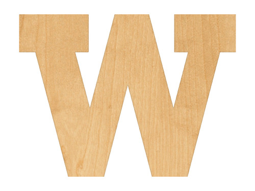 Unfinished Lowercase Letter W Wood Cutout for Door Hangers, Seasonal Decor and Paint Parties, Baltic Birch Craft Blank