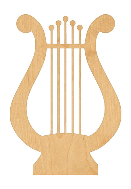 Unfinished Lyre Wood Cutout for Door Hangers, Seasonal Decor and Paint Parties, Baltic Birch Craft Blank