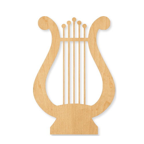 Unfinished Lyre Wood Cutout - Unfinished Baltic Birch Craft Shape