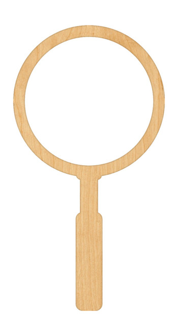 Unfinished Magnifying Glass Wood Cutout for Door Hangers, Seasonal Decor and Paint Parties, Baltic Birch Craft Blank