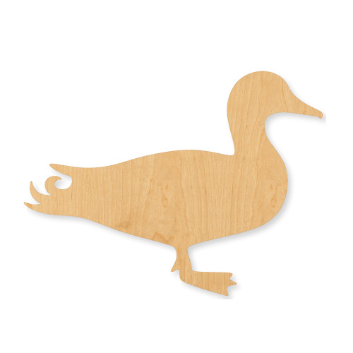 Unfinished Mallard Duck Wood Cutout - Unfinished Baltic Birch Craft Shape