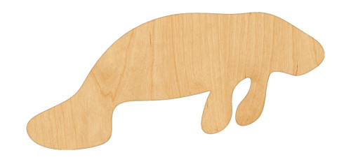 Unfinished Manatee Wood Cutout for Door Hangers, Seasonal Decor and Paint Parties, Baltic Birch Craft Blank