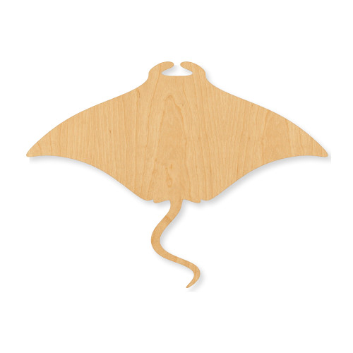 Unfinished Manta Ray Wood Cutout - Unfinished Baltic Birch Craft Shape