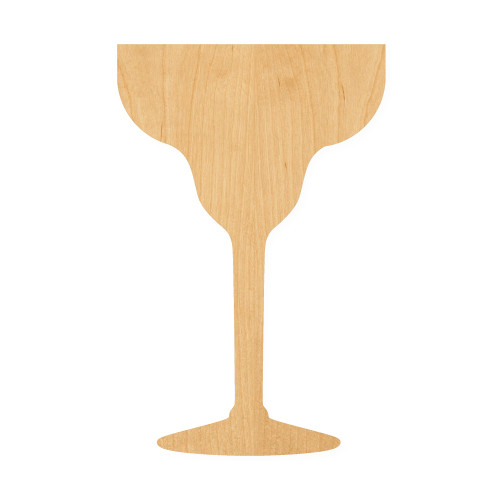 Margarita Glass Wood Cutout for Crafts, Unfinished Baltic Birch Craft Shape