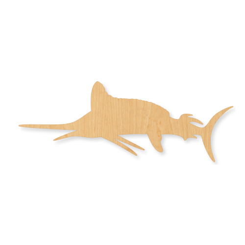 Unfinished Marlin Wood Cutout - Unfinished Baltic Birch Craft Shape