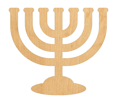 Unfinished Menorah Wood Cutout for Door Hangers, Seasonal Decor and Paint Parties, Baltic Birch Craft Blank