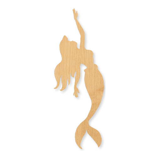 Unfinished Mermaid 1 Wood Cutout - Unfinished Baltic Birch Craft Shape
