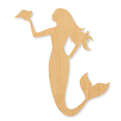 Unfinished Mermaid 8 Wood Cutout - Unfinished Baltic Birch Craft Shape