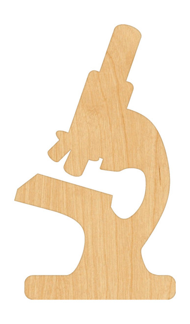 Unfinished Microscope Wood Cutout for Door Hangers, Seasonal Decor and Paint Parties, Baltic Birch Craft Blank