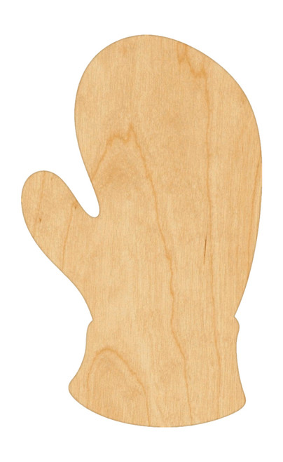 Unfinished Mitten Wood Cutout for Door Hangers, Seasonal Decor and Paint Parties, Baltic Birch Craft Blank