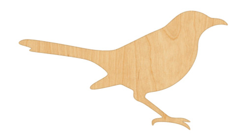 Unfinished Mockingbird Wood Cutout for Door Hangers, Seasonal Decor and Paint Parties, Baltic Birch Craft Blank