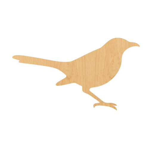 Mockingbird Wood Cutout for Crafts, Unfinished Baltic Birch Craft Shape
