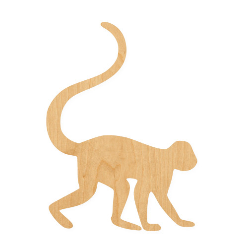 Monkey 2 Wood Cutout for Crafts, Unfinished Baltic Birch Craft Shape