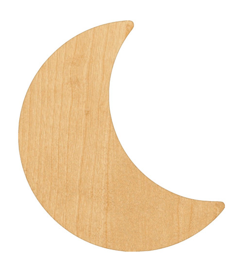 Unfinished Moon 1 Wood Cutout for Door Hangers, Seasonal Decor and Paint Parties, Baltic Birch Craft Blank